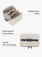 Colette Lay-Flat Toiletry Bag in Canvas