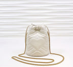 Gucci GG Marmont mini bucket Bag White Leather