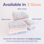 Ribbed Bath Towels (4-Pack)